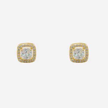 Gold Resin CZstud clip-on earrings by SOMIY – pain-free non-pierced jewelry for everyday wear