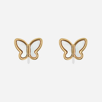 White Flow Butterfly Set (Clip-On Earrings&Necklace) - SOMIY