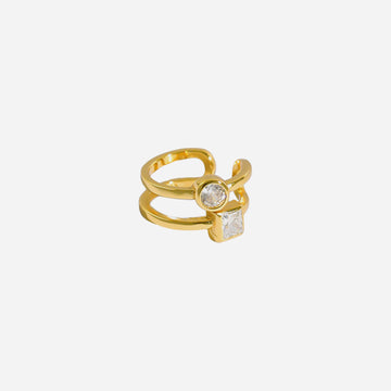 Gold Silver CZear cuff by SOMIY – modern non-pierced jewelry for all-day comfort