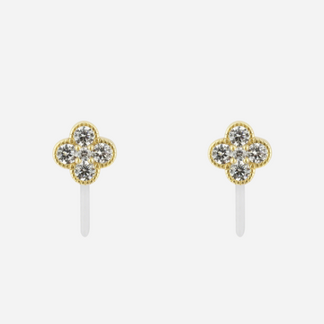 Four Leaf Clover Diamond Set (Clip-On Earrings&Necklace) - SOMIY