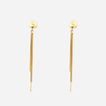 Delicate Bead Fringe Dangle Clip-On Earrings