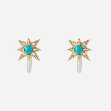 Turquoise Star Trail Clip-On Earrings - SOMIY