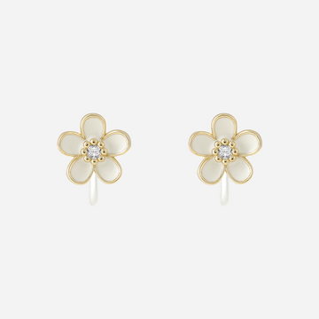 Flower Pearl Clip-On Earrings - SOMIY