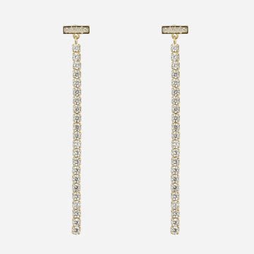 Gold Silver Resin CZdangle clip-on earrings by SOMIY – pain-free non-pierced jewelry for everyday wear
