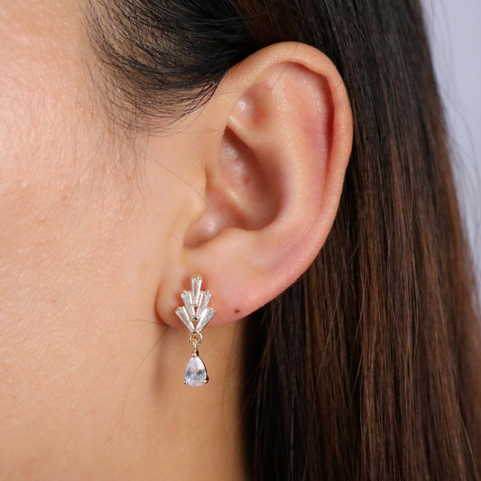 Crystal Clip-on Chain Earrings