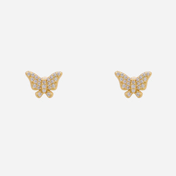 Diamond Butterfly Clip-On Stud Earrings - SOMIY