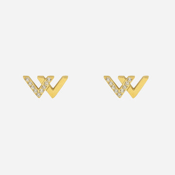 Gold Resin CZstud clip-on earrings by SOMIY – pain-free non-pierced jewelry for everyday wear