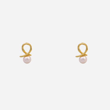 Rocky Pearl Clip-On Stud Earrings - Gold - SOMIY