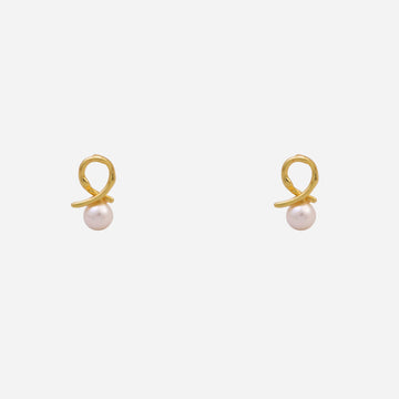 Gold Pearl Resinstud clip-on earrings by SOMIY – pain-free non-pierced jewelry for everyday wear