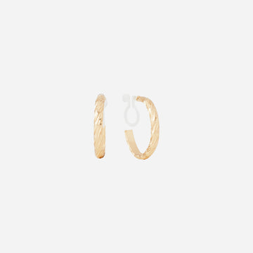 Brushed Twisted Hoop Clip-On Earrings - SOMIY