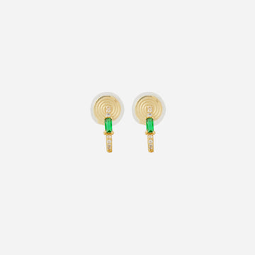 Green Gemstone Clip-On Earrings - SOMIY