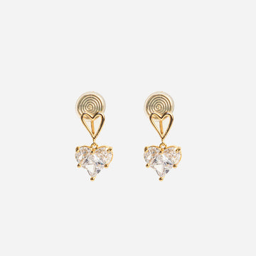 Gold CZstud clip-on earrings by SOMIY – pain-free non-pierced jewelry for everyday wear