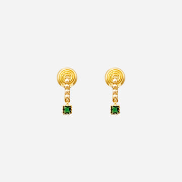Pearl and Green Crystal Drop Clip-On Earrings