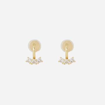 Gold CZstud clip-on earrings by SOMIY – pain-free non-pierced jewelry for everyday wear