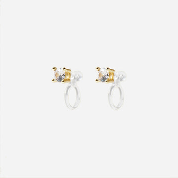 Crystal Prong-Stud Clip-On Earrings - SOMIY