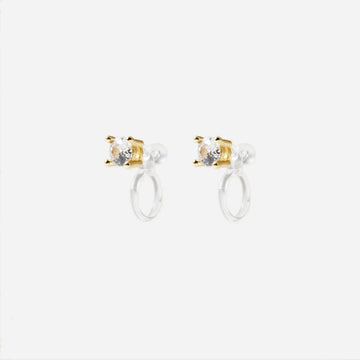 Resin Crystal CZstud clip-on earrings by SOMIY – pain-free non-pierced jewelry for everyday wear