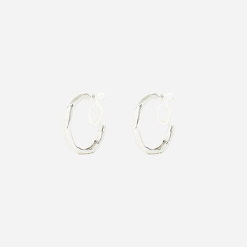 Minimalist Silver C-Hoop Clip-On Earrings - SOMIY