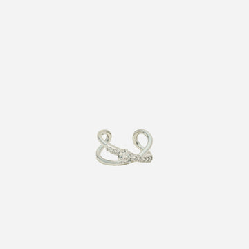 Silver Pave CZear cuff by SOMIY – modern non-pierced jewelry for all-day comfort