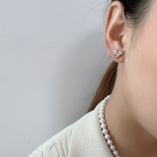 Love White Diamonds Clip-On Stud Earrings - Gold