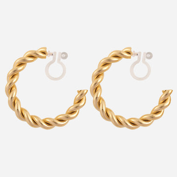Large Spiral Clip-On Hoop Earrings - SOMIY