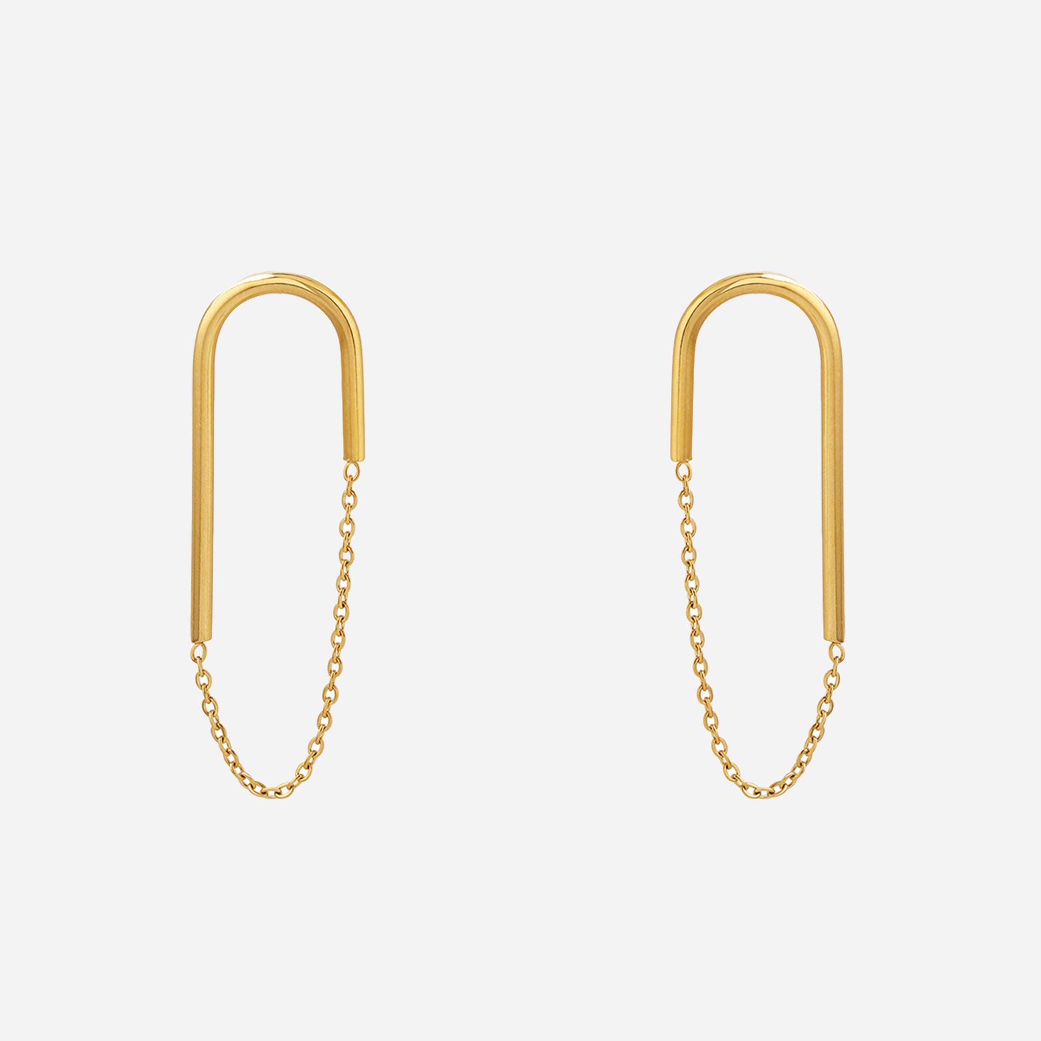 U-shaped Clip-On Chain Earrings