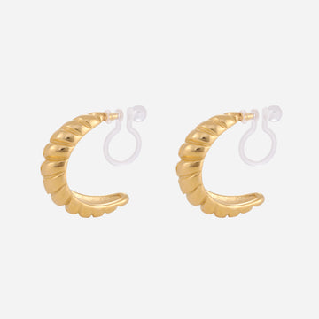 Croissant Clip-On Hoop Earrings