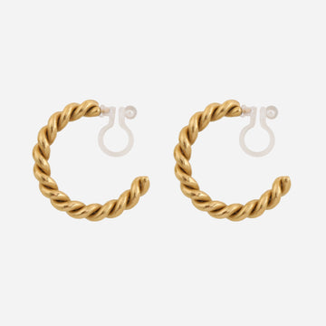 Gold Resinhoop clip-on earrings by SOMIY – pain-free non-pierced jewelry for everyday wear