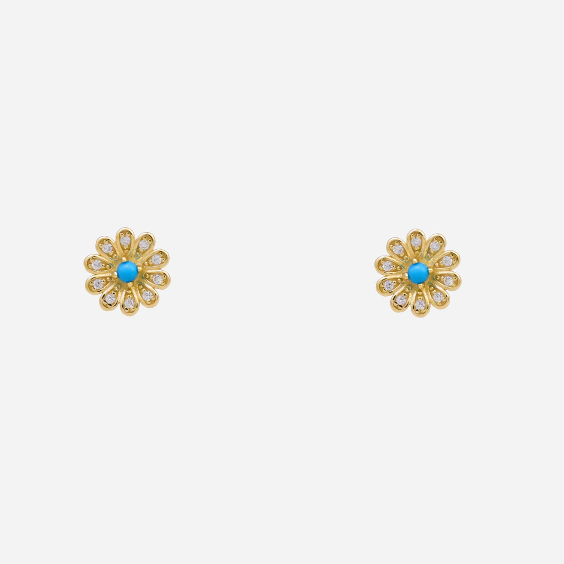 Gold Resin CZstud clip-on earrings by SOMIY – pain-free non-pierced jewelry for everyday wear