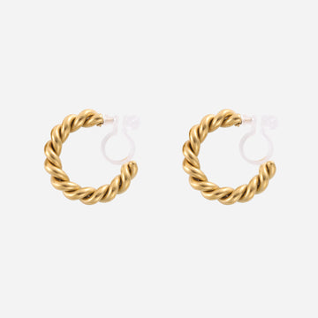 Small Spiral Clip-on Hoop Earrings