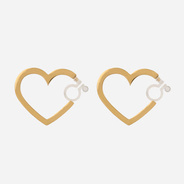 Heart Clip-On Hoop Earrings - SOMIY