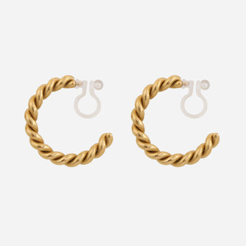 Medium Spiral Clip-On Hoop Earrings - SOMIY