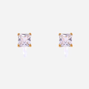 Square Diamond Clip-on Stud Earrings - SOMIY