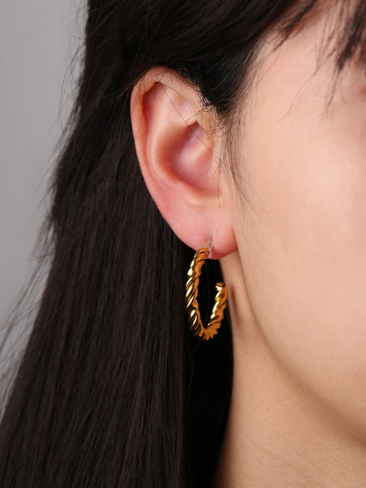 Large Spiral Clip-On Hoop Earrings
