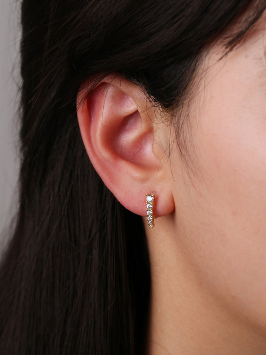 Simple zircon Clip-On Stud Earrings