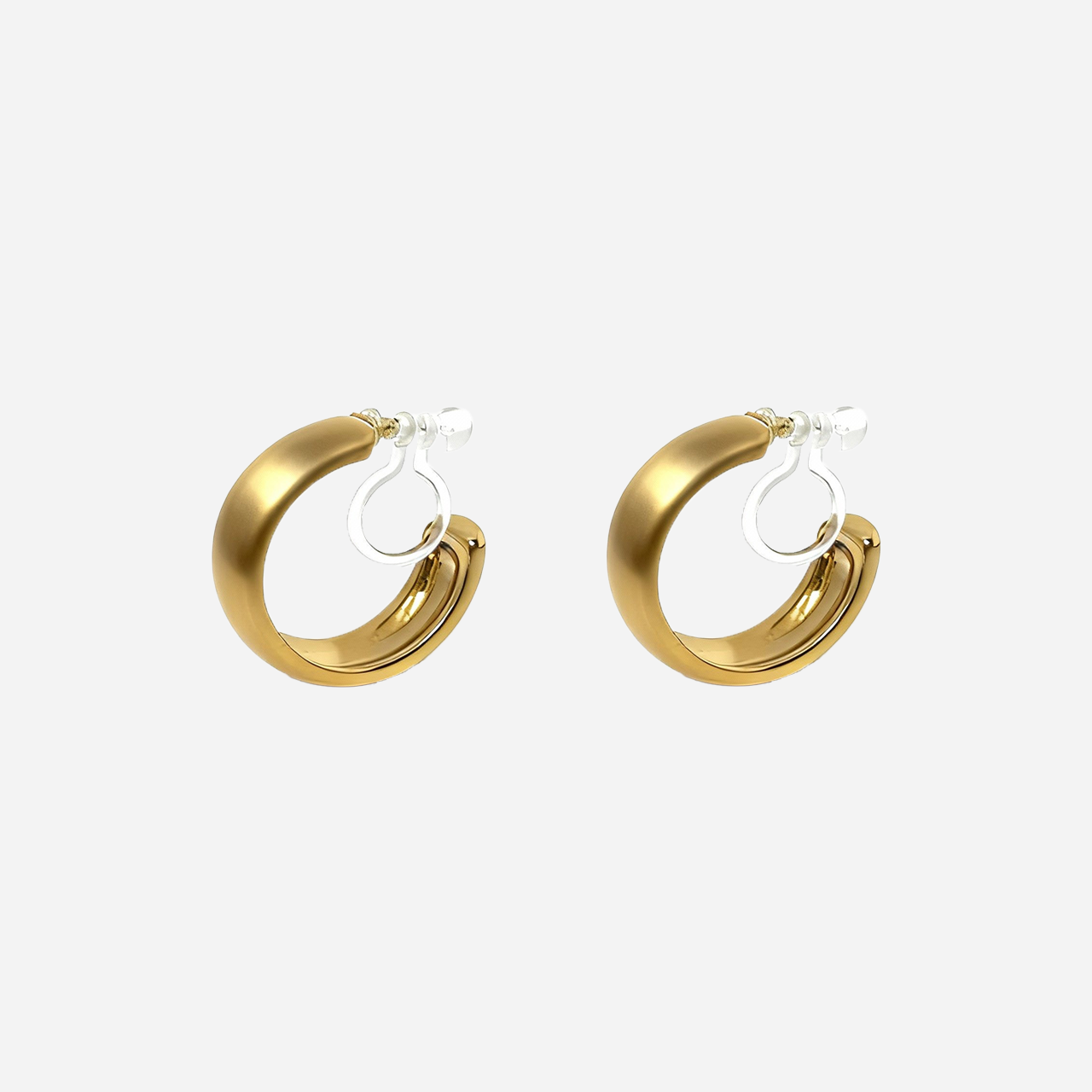Matte C-Shaped Clip-On Hoop Earrings