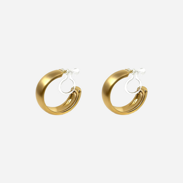 Matte C-Shaped Clip-On Hoop Earrings