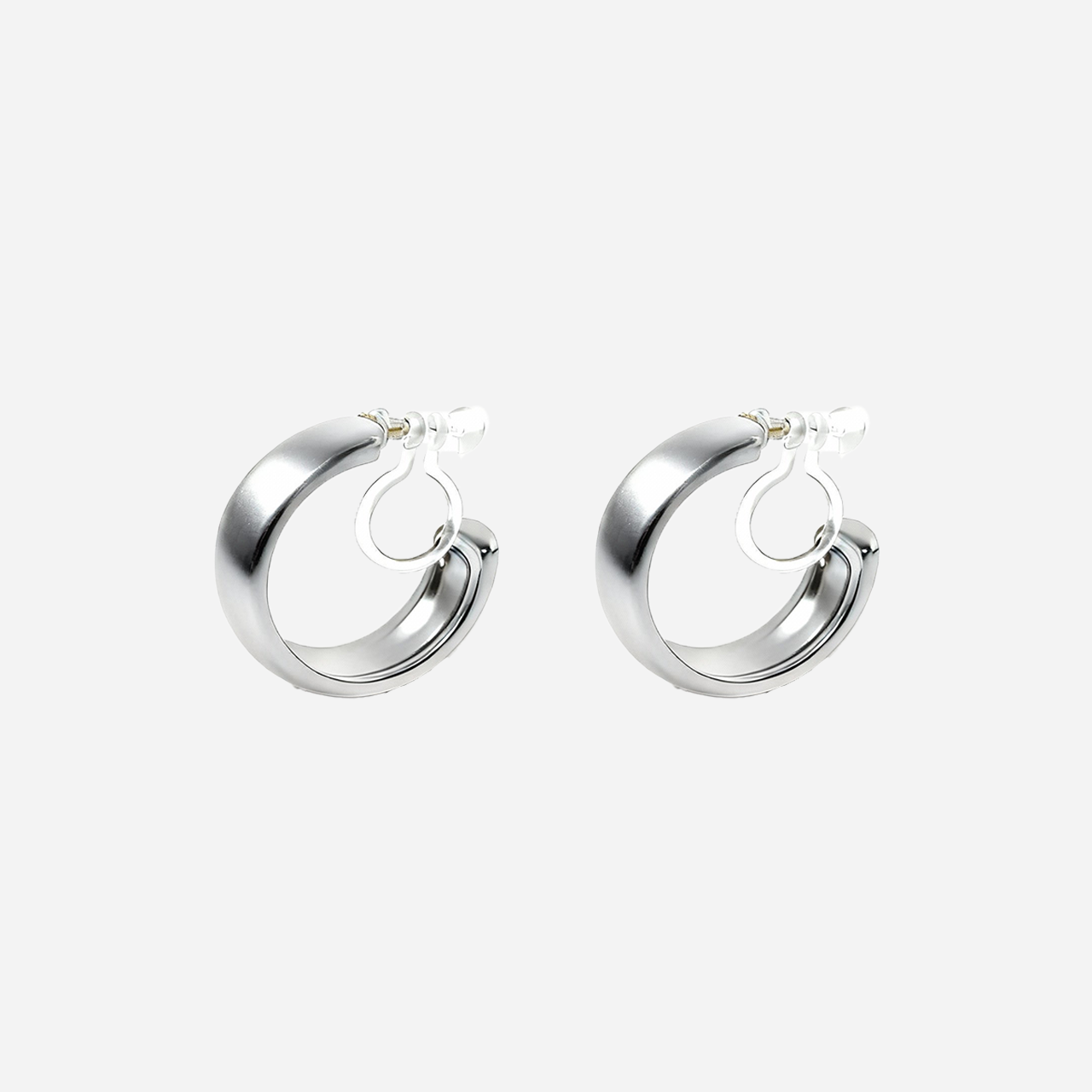 Matte C-Shaped Clip-On Hoop Earrings
