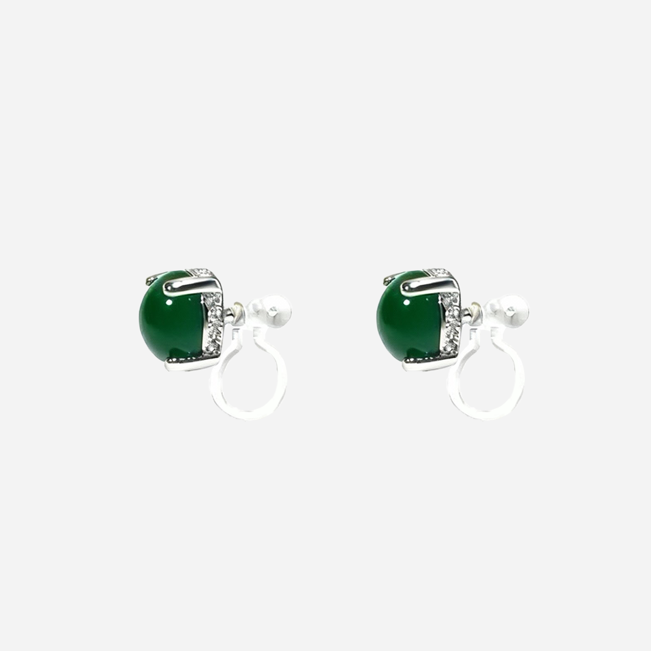 Emerald Clip-On Stud Earrings