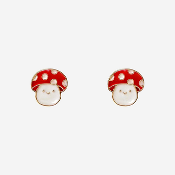 Cute Mushroom Clip-On Earrings for Girls