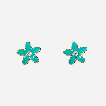 Cute Blue Flower Clip-On Earrings for Girls for non-pierced ears – SOMIY