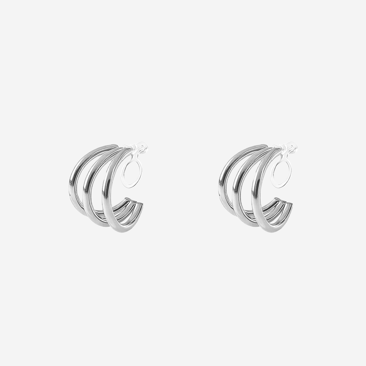 Large three-wire Clip-on Hoop Earrings for non-pierced ears – SOMIY