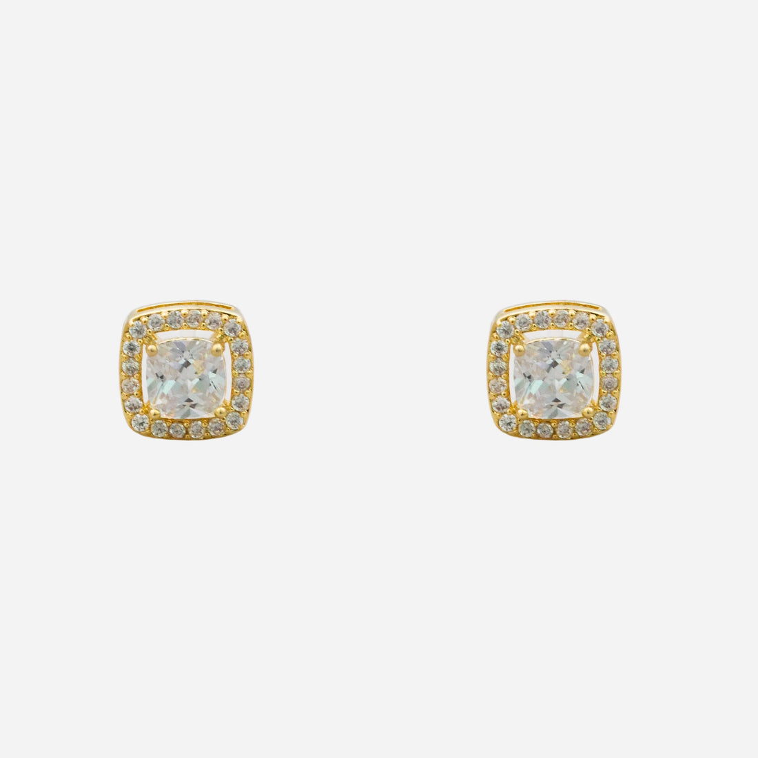 Classic Square Diamond Clip Earrings - SOMIY