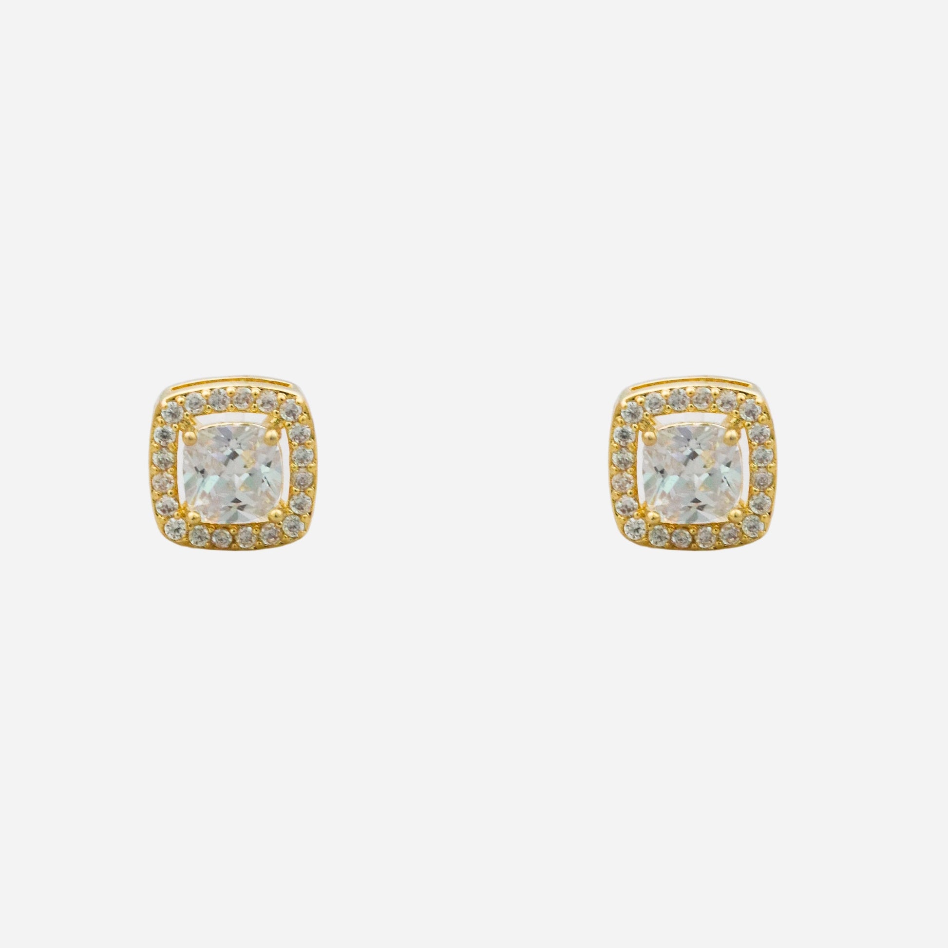 Gold Resin CZstud clip-on earrings by SOMIY – pain-free non-pierced jewelry for everyday wear