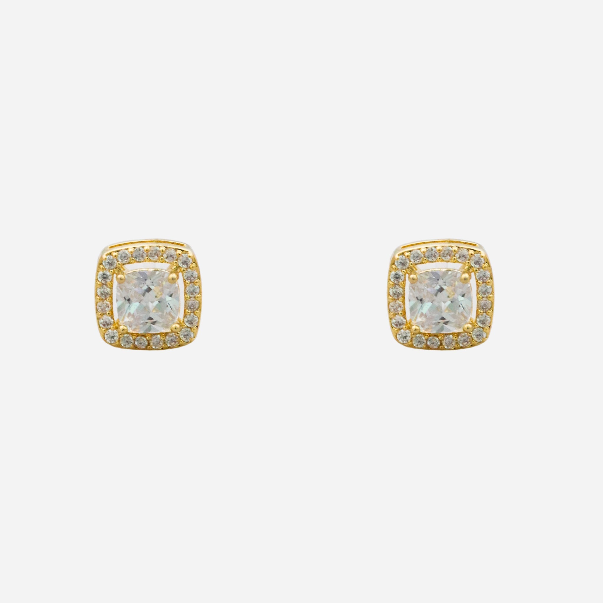 Gold Resin CZstud clip-on earrings by SOMIY – pain-free non-pierced jewelry for everyday wear