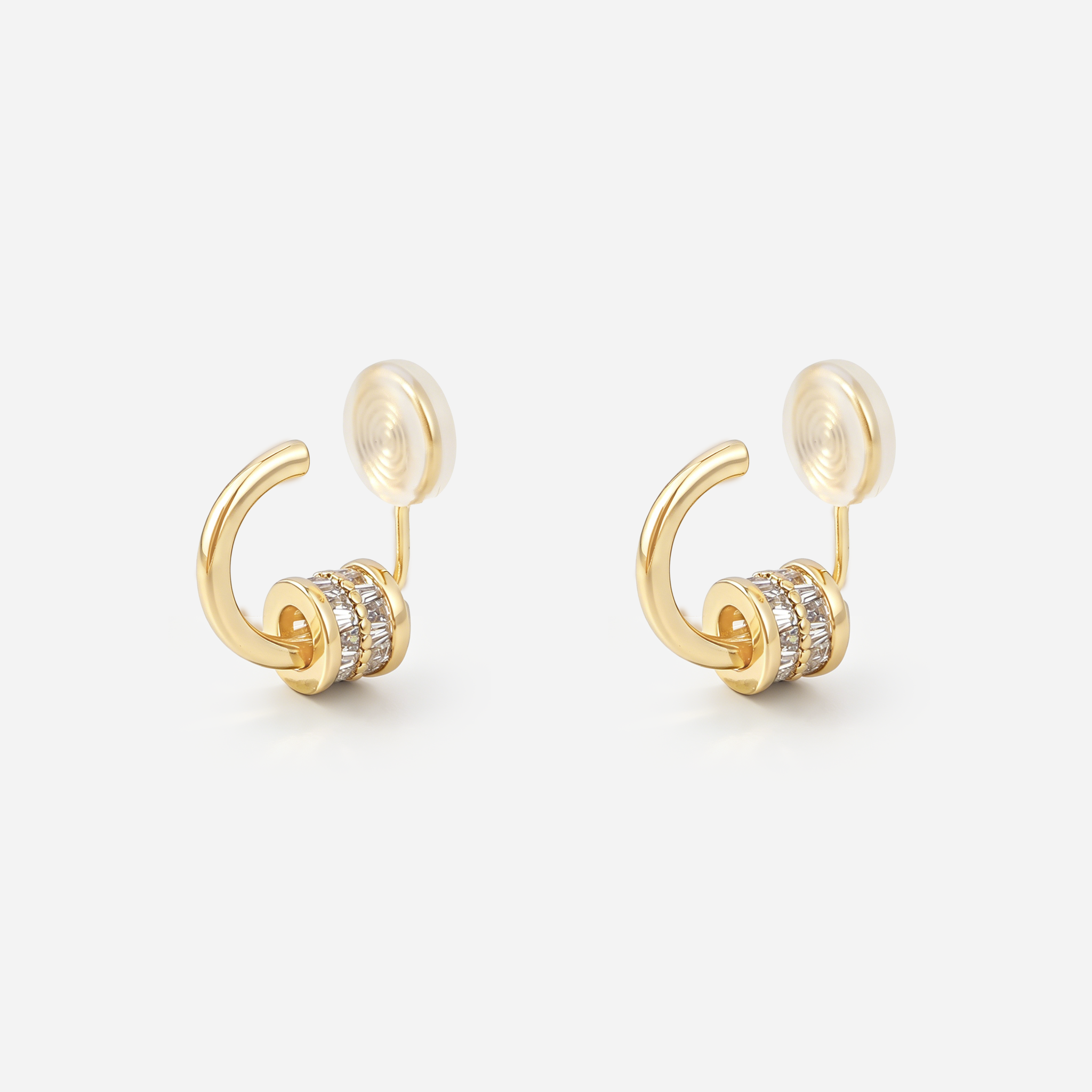 Fortune Bead Pendant Clip-On Hoop Earrings