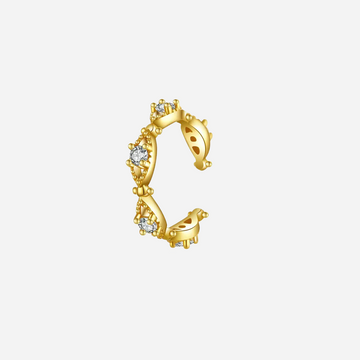 Flower Petal Diamond Ear Cuff