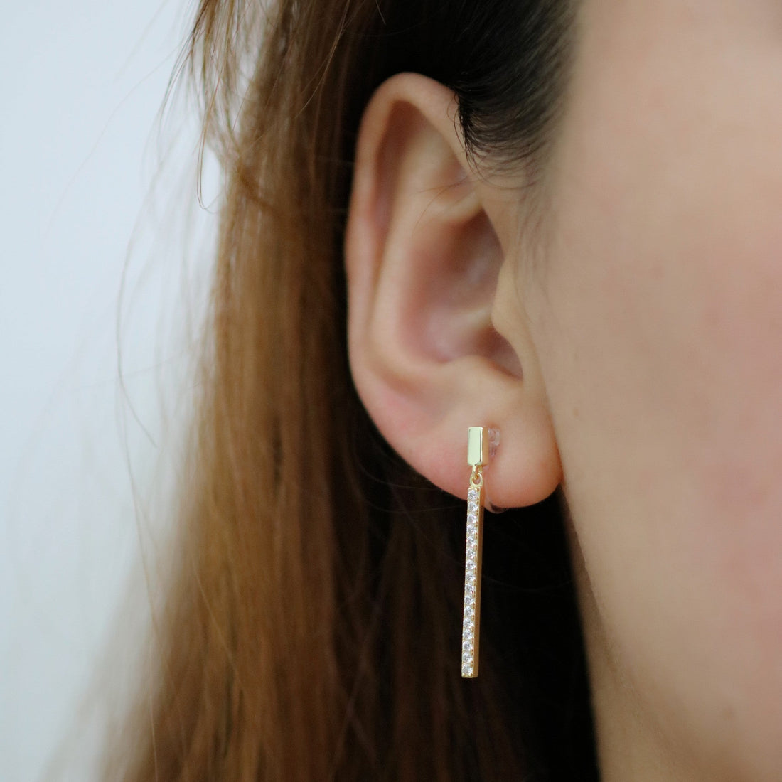 Diamond wire Clip Chain Earrings - SOMIY