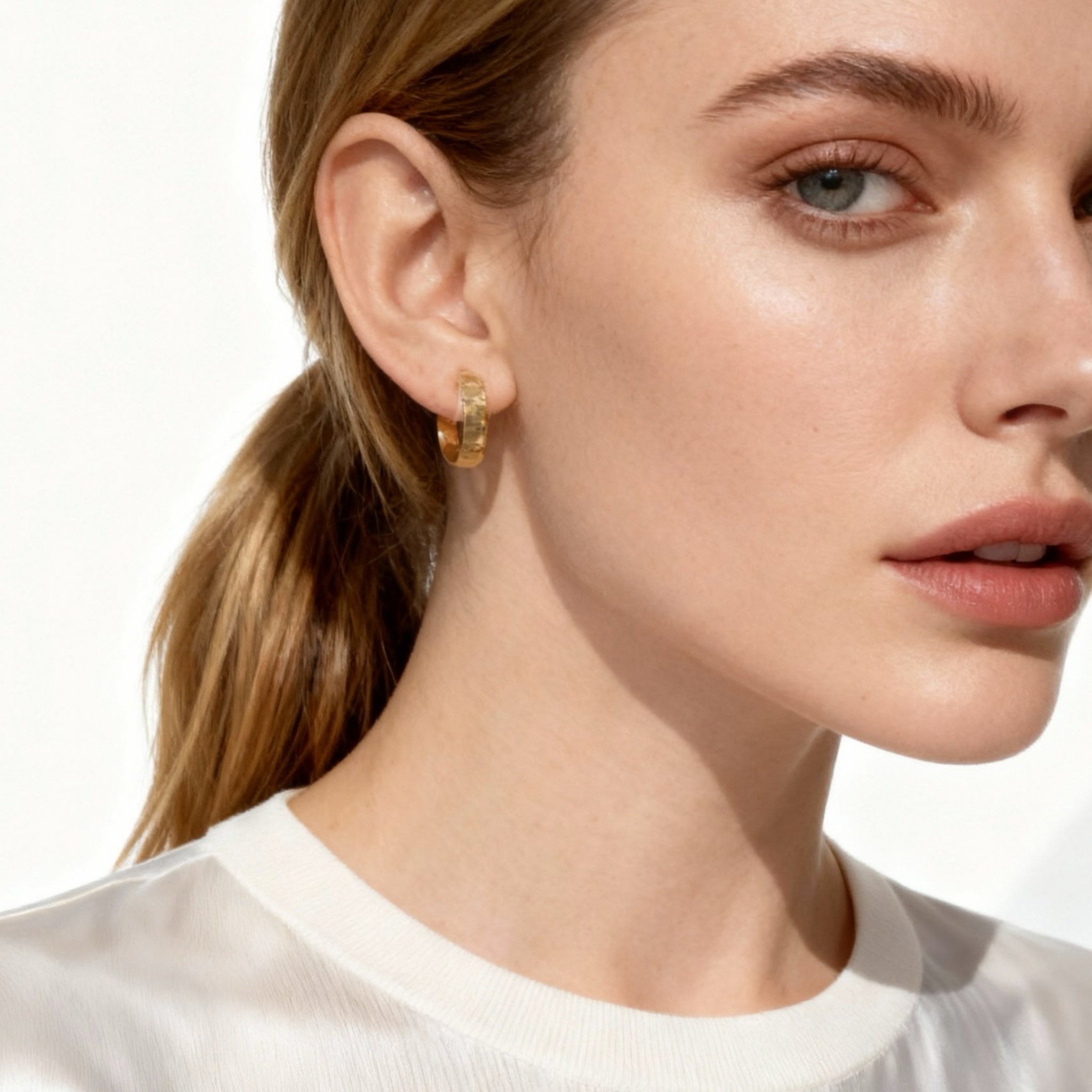 Water Ripple Clip-On Hoop Earrings