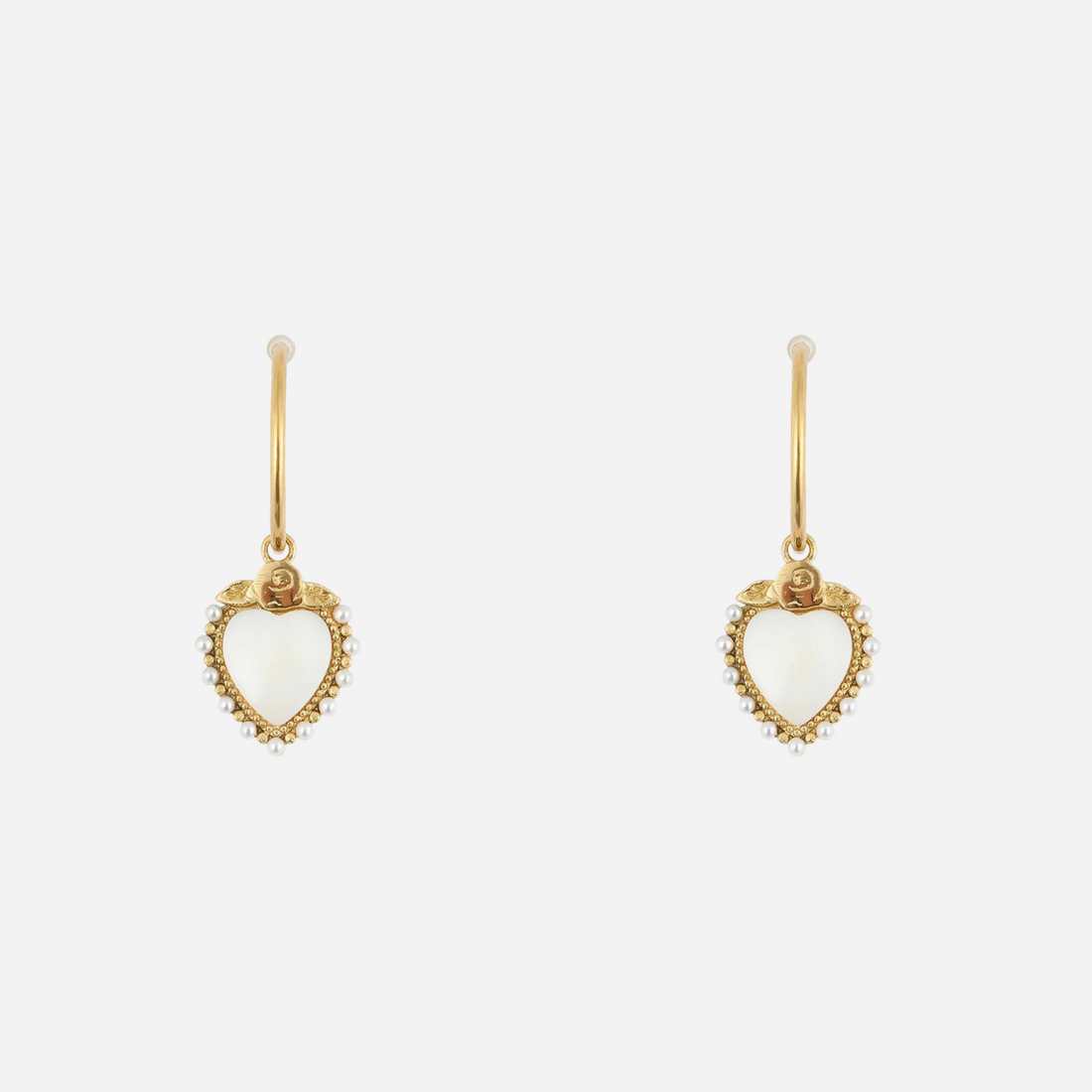 White Heart Clip-On Earrings - SOMIY