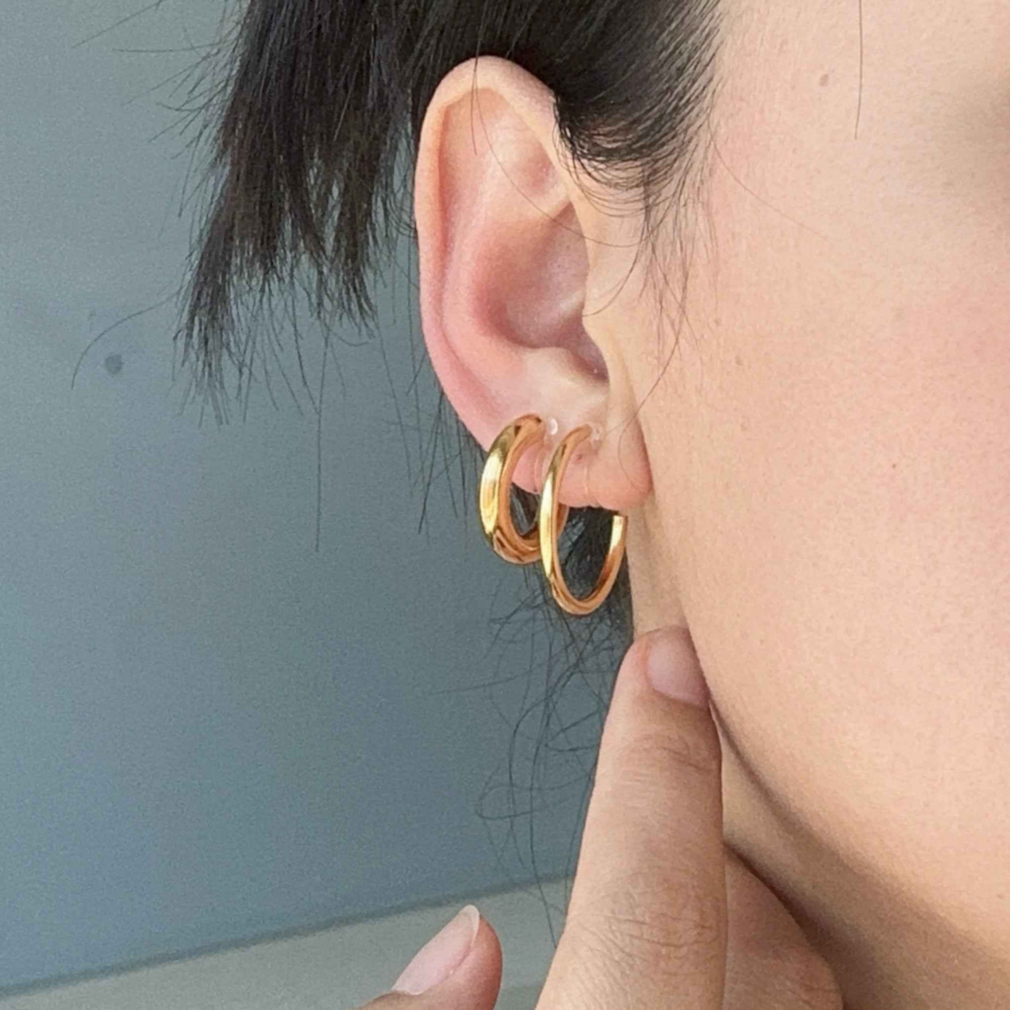 hoop clip-on earrings by SOMIY – pain-free non-pierced jewelry for everyday wear